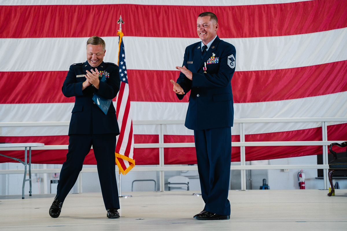 Brian Maple retirement ceremony from USAF with alex